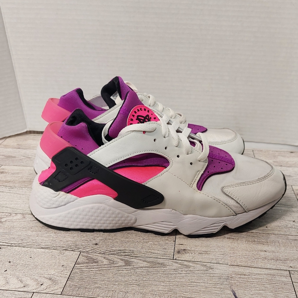 Nike air huarache white purple pink sneakers women's size 11.5
